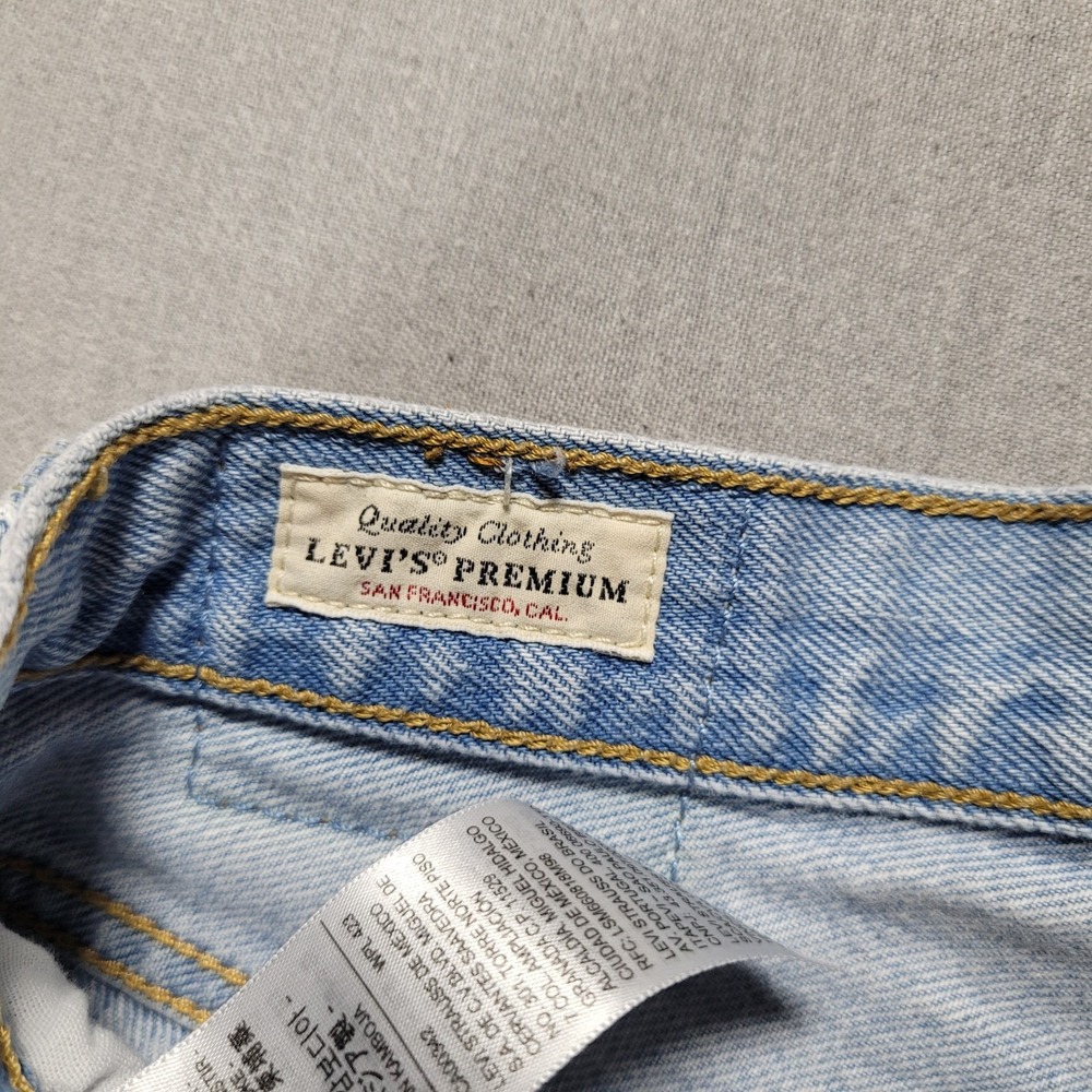 Levi's 501 Premium Cut Off Shorts Womens W24 Blue Button Fly Raw Hem Distressed - Picture 5 of 11